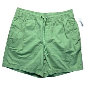 NWT Amazon Essentials Mens Medium Green Drawstring Shorts Elastic Waist COTTON‎